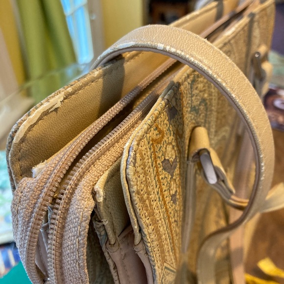 Paisley organizer pockets square purse tan pattern - Picture 11 of 13